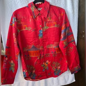 Chico’s Halie Carmen L/S Button Down Blouse Multi; NWT; M/8